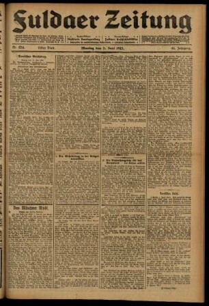 Erste Ausgabe vom Montag, den 02. Juni 1913.