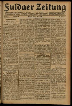 Erste Ausgabe vom Montag, den 02. Juni 1913.