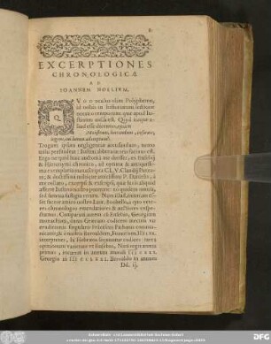 Excerptiones Chronologicae Ad Ioannem Noelium.