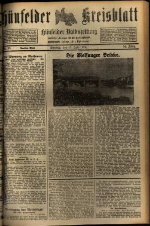 Zweite Ausgabe vom Dienstag, den 17. Juli 1928.