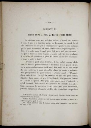 Sezione III. Insetti Nocivi Al Pero. Al Melo Ed A' Loro Frutti.