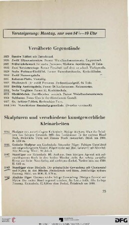 Versilberte Gegenstände (Nr. 1025-1044)