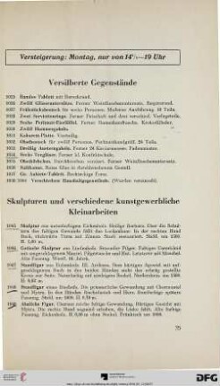 Versilberte Gegenstände (Nr. 1025-1044)