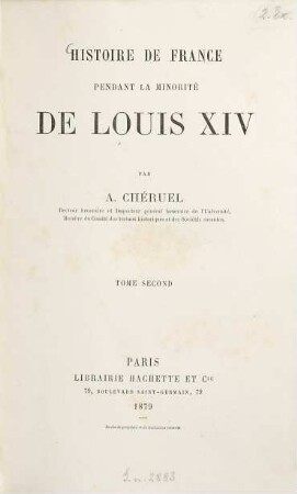 Histoire de France pendant la minorité de Louis XIV, 2