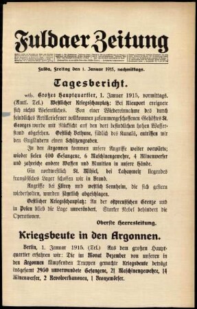 1915: Fuldaer Zeitung / Sonder-Ausgabe