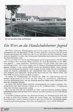 Ein Wort an dei Handschuhsheimer Jugend