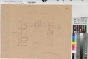 Münster (Münster) Verwaltungsgebäude der Westfälischen Heimstätte Grundriß Kellergeschoß 1929 1 : 200 41 x 54 Pause Wohnungsgesellschaft Münsterland