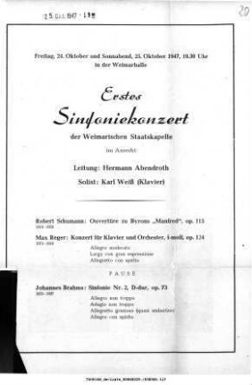 Erstes Sinfoniekonzert