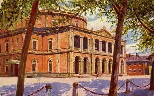 Postkartenalbum mit Motiven von Karlsruhe. "Karlsruhe, Hoftheater"