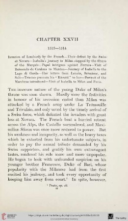 Chapter XXVII: 1513-1514