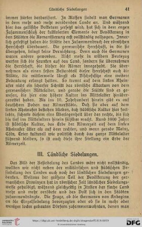 III. Ländliche Siedelungen