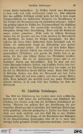 III. Ländliche Siedelungen