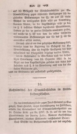 16. Rechtsmittel der Staatsbehörden in Untersuchungssachen.