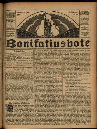 Erste Ausgabe vom Sonntag, den 20. Juni 1926.