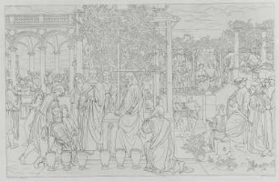 Die Hochzeit zu Kana : Die Hochzeit zu Kana. Umrißradierung; 25,3 x 37,3 cm. 1867