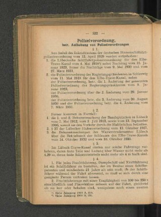 Polizeiverordnung, betr. Aufhebung von Polizeiverordnungen