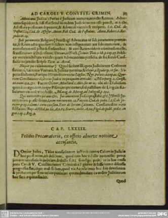 Cap. LXXXIX. Petitio Procuratoris, ex officio aliusve nomine accusantis