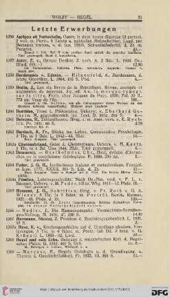 Letzte Erwerbungen (Nr. 1256 - 1275)