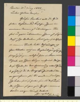 Brief von Cumberland, Friederike Karoline Sophie Alexandrine Herzogin von an Goethe, Johann Wolfgang von