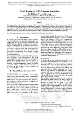 Reply relations in CMC: types and annotation