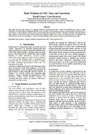 Reply relations in CMC: types and annotation