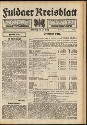 Zweite Ausgabe vom Samstag, den 18. März 1916.