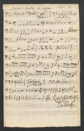 Bassu Capellae pro Organo