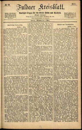 Ausgabe vom Mittwoch, den 07. März 1877.
