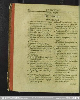 Cap. XVIII. De Syndico