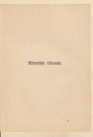 Altdeutsche Literatur