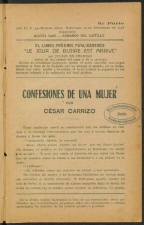 1918000253: Confesiones de una mujer : [Pt. 3]