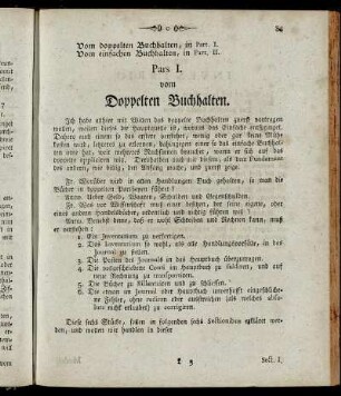 Pars. I. Vom Doppelten Buchhalten.