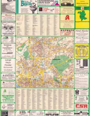Freizeitkarte Rheinisch-Bergischer Kreis mit Cityplan Leverkusen
