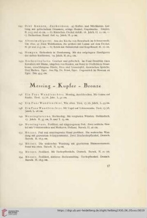 Messing, Kupfer, Bronze (Nr. 146-192)