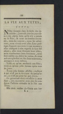 La Fée aux Tétes, Conte.