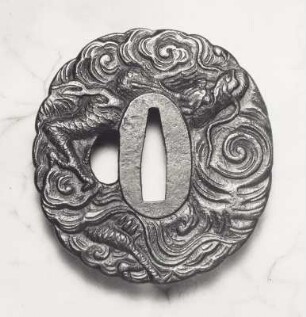 Tsuba (Stichblatt) mit Wasserdekor