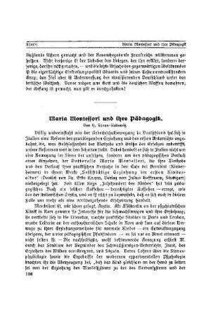 Maria Montessori und ihre Pädagogik