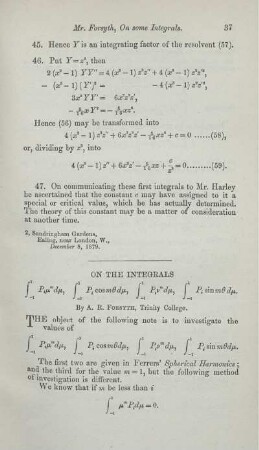 On the integrals ... .