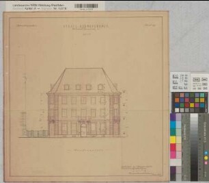 Münster (Münster) Behördenhaus am Domplatz (ehem. Konsistorium) Straßenansicht 1950 1 : 100 47 x 45,5 Pause Staatsneubauleitung Münster Regierung Münster Nr. 33979