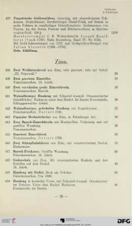Zinn (Nr. 438-459)