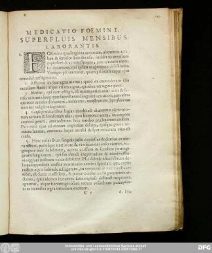Medicatio Foeminae, Superfluis Mensibus Laborantis.