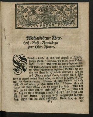 Wohlgebohrner Herr, ...