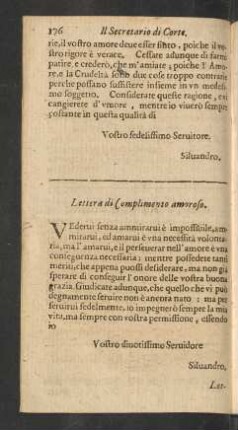 Lettera di Complimento amoroso.