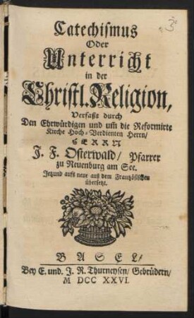 Catechismus Oder Unterricht in der Christl. Religion
