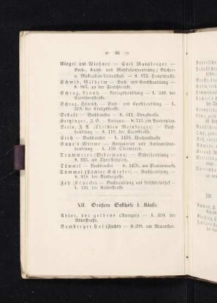 XII. Größere Gasthöfe i. Klasse.
