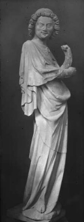 Freiburg im Breisgau, Unserer Lieben Frau, Inneres, Langhaus, 1. Ostjoch, Hl.-Grab-Kapelle, Rauchfaß schwingender Engel am Heiligen Grab; lt. Dehio Figur heute in Hl. Grab-Kapelle, wohl früher Dommuseum