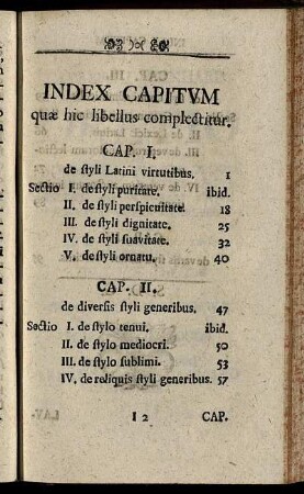 Index Capitum quae hic libellus complectitur