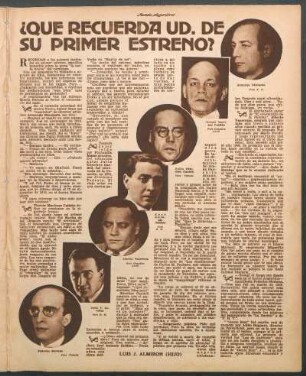 ¿Qué recuerda ud. de su primer estreno?