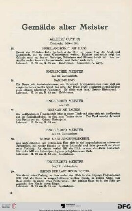 Gemälde alter Meister (Nr. 55-85)
