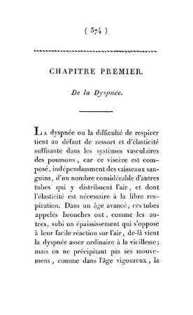 Chapitre Premier. De la Dyspnée.